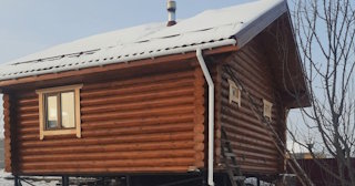 Баня из оцилиндрованного бревна под ключ в Краснотурьинске - от 132171 рублей