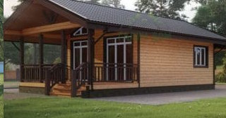 Проект одноэтажного дома из бруса с террасой - Строительство в Краснотурьинске от Строй-Кту от 132171 руб.